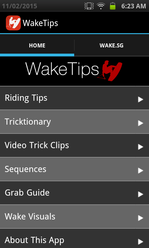 Android application WakeTips screenshort