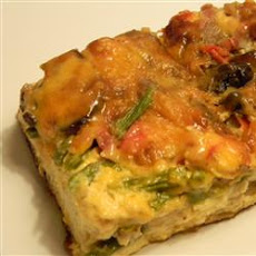 Overnight Asparagus Mushroom Strata