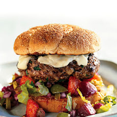 Moroccan-Spiced Lamb Burgers with Beet, Red Onion, and Orange Salsa