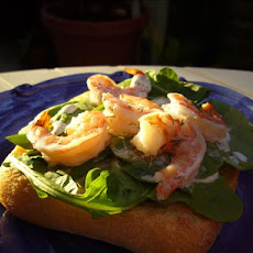 Prawn and Lime Mayonnaise Open Sandwich