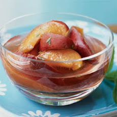 Peaches with Cava and Lemon Verbena