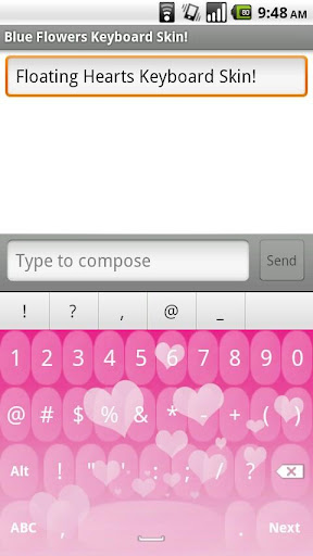 Floating Hearts Keyboard Skin