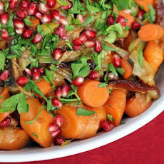 Pomegranate Glazed Carrots and Leeks