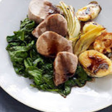 Balsamic Pork with Fennel, Arugula and Parsnips