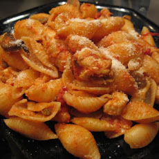 Pasta Shells With Chicken, Mushrooms, Escarole, and Sun-Dried To