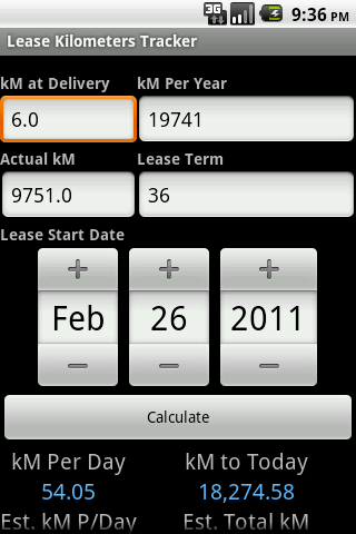 Lease Kilometers Tracker