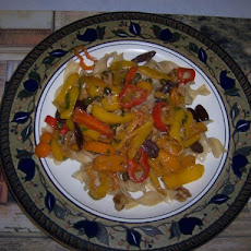 Fettuccini With Sweet Peppers & Pine Nuts