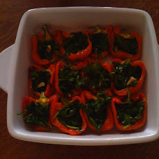 Green-Stuffed Yellow Peppers