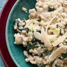 Barley Risotto with Garlic Spinach and Mascarpone
