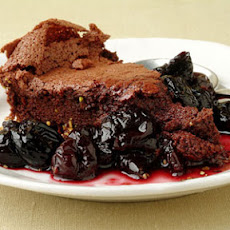 Fallen Chocolate Cake with Cherry Red Wine Sauce