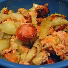 Cheesy Potatoes With Smoked Sausage