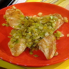 Pan Seared Chicken with Tender Leek, Lemon Rice Pilaf, and Whatever Your Garden Grows Salad