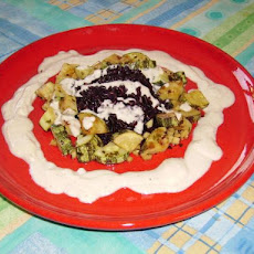 Black Forbidden Rice  &  Eggplant With Almond Cream Sauce