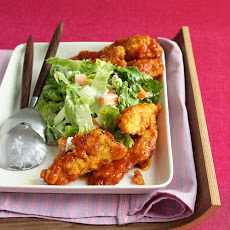 Buffalo Chicken Strips With Blue Cheese Salad