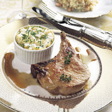 Roasted Pork Chops with Serrano Ham Vinaigrette
