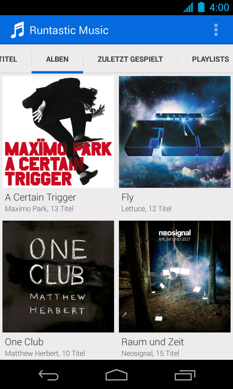 Android application Runtastic Music screenshort