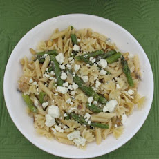 Farfalle With Asparagus, Red Onion, Walnuts &  Blue Cheese