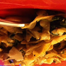 Lamb's Quarters and Sausage with Homemade Whole Wheat Pasta