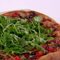 Puttanesca Pizza with Taleggio and Arugula
