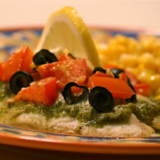 Oven Roasted Tilapia With Tomatoes, Pesto and Lemon