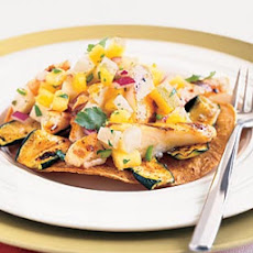 Grilled Fish Tostadas with Pineapple-Jícama Salsa
