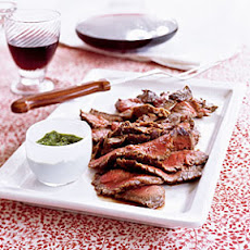 Cumin-Pepper Flank Steak with Horseradish Chimichurri