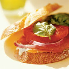 Smoked-Salmon, Tomato, and Basil Sandwich