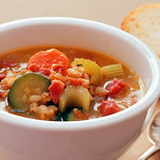 Smoked Ham, Barley, and Vegetable Soup