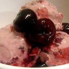 Cherry-Vanilla Bean Ice Cream with Cherry Sauce