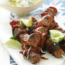 Pacific Pork Kebabs with Pineapple Rice