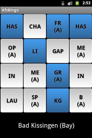 Kennzeichen Bingo