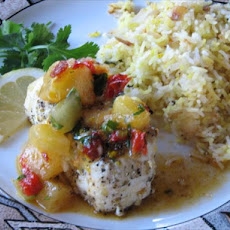 Grilled Halibut With Pineapple Chipotle Salsa