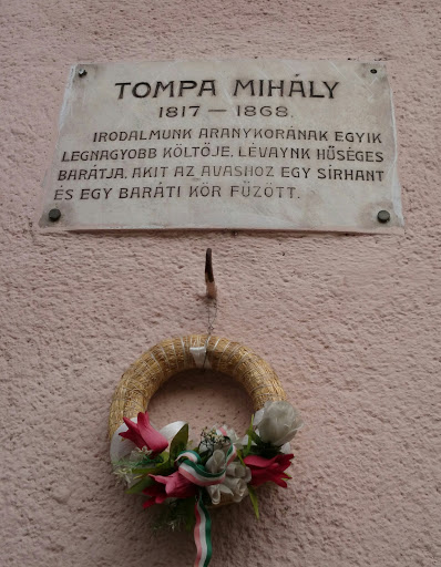 Tompa Mihály emléktábla