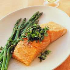 Slow Roasted Salmon with Caper-and-Herb Relish