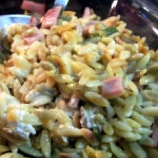 Orzo with Ham and Goat Cheese