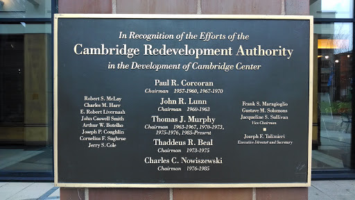 Cambridge Center Development Plaque