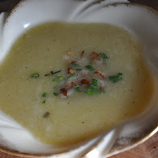 Ramp and Watercress Soup with Crispy Shallots