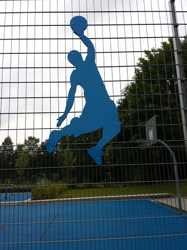 Blauer Basketballer