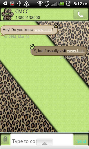 GO SMS THEME GreenLeopard