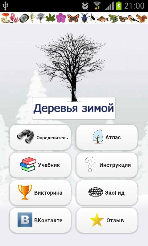 Android application EcoGuide: Trees in Winter screenshort