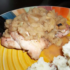 Chicken Thighs With Roasted Apples and Garlic