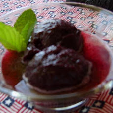 Blueberry Sorbet With Lemon and Tarragon Jus