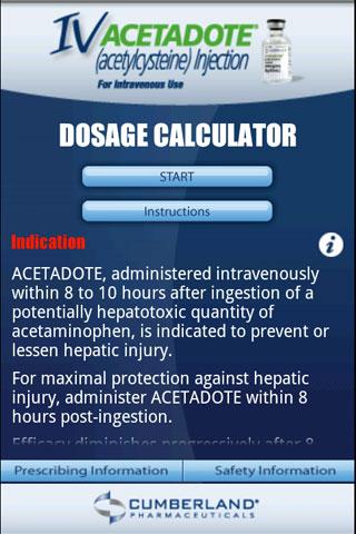 Acetadote Dosage Calculator