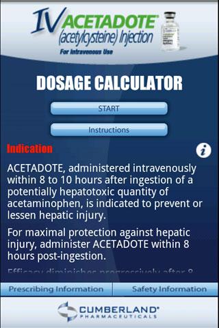 【免費醫療App】Acetadote Dosage Calculator-APP點子