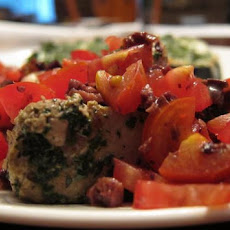 Seared Tuna With Olives, Capers, Peppers and Tomato
