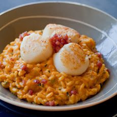 Pumpkin Risotto with Seared Scallops