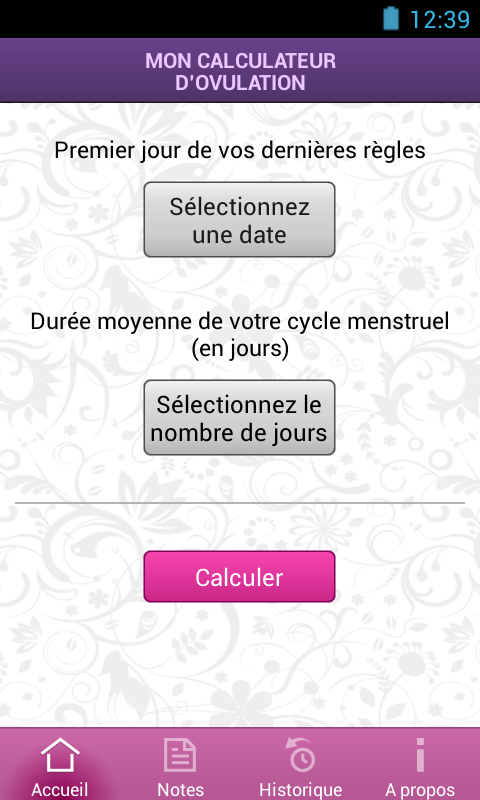 Android application My Ovulation Calculator screenshort