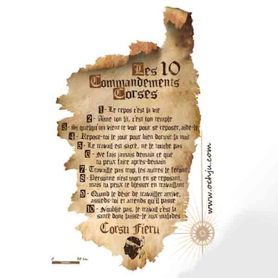 Acheter 10 commandements - Souvenir de Corse à Bastia chez Ochju - Dilengo