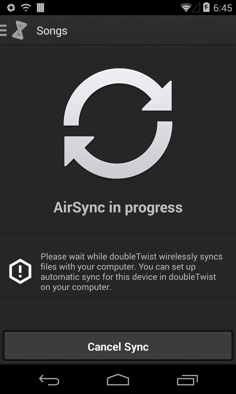 Android application AirSync: iTunes Sync & AirPlay for Android screenshort