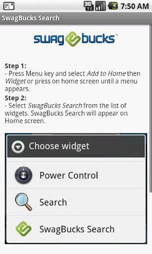 SwagBucks Search Swidget